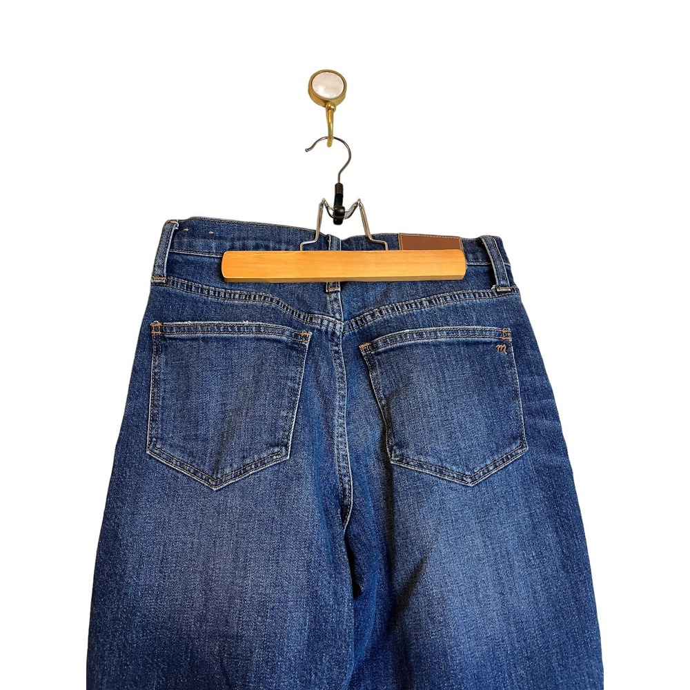 Madewell The High Rise Slim Boyjean Size 24 Blue Split Front Raw Hem - Picture 4 of 7